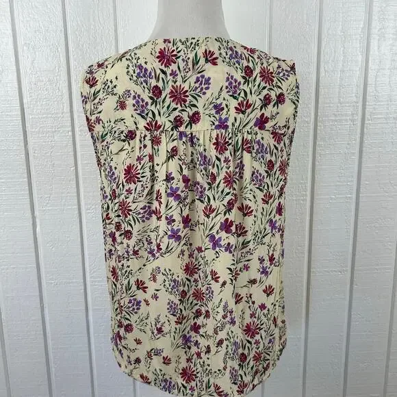 Velvet Graham Spencer Floral Sleeveless Draped Blouse Women Medium - Picture 4 of 6